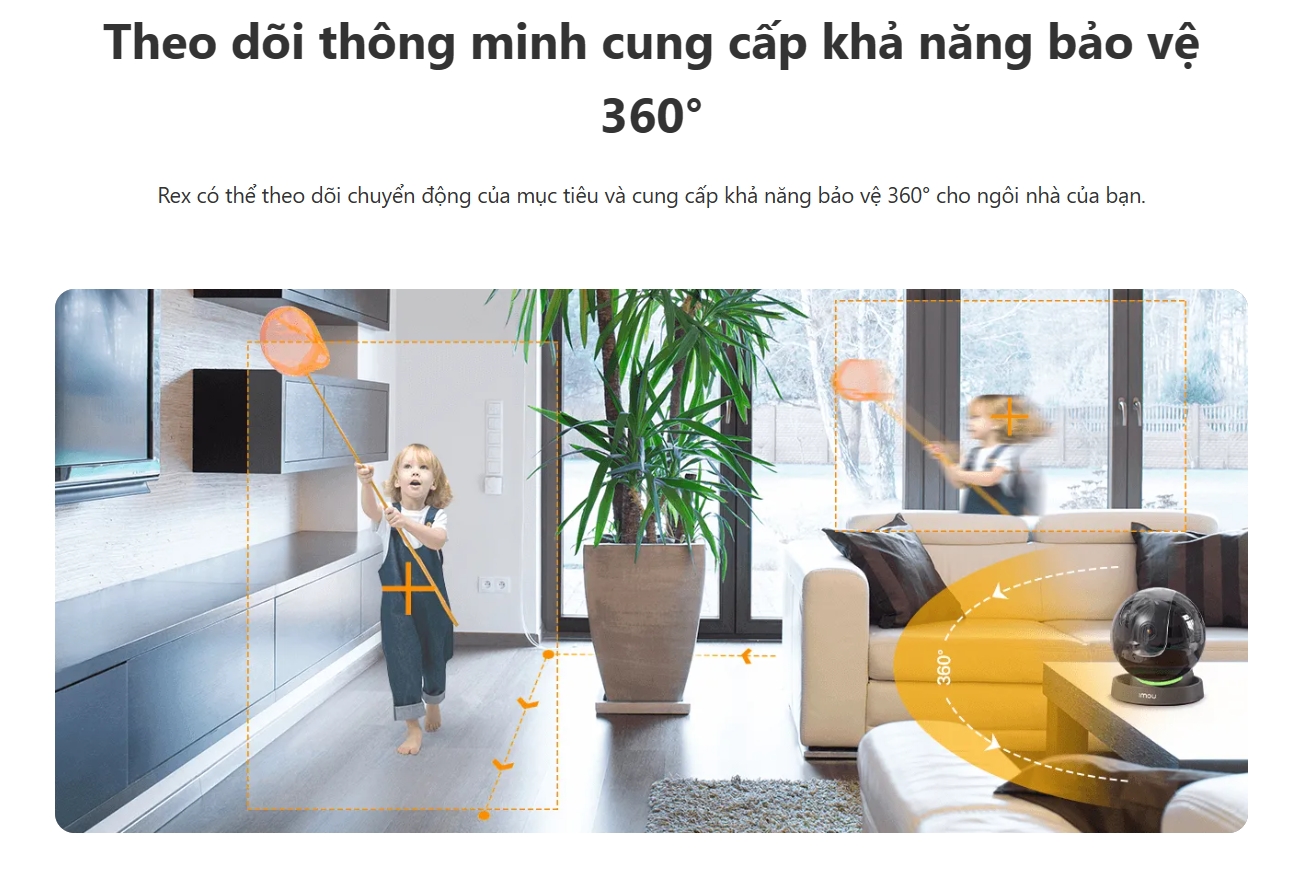 camera xoay 360 độ theo dõi REX camera an ninh