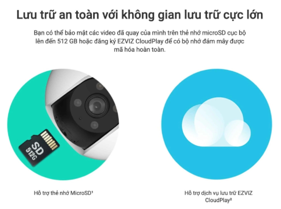 lưu trữ nhiều video và xem qua mạng EZVIZ