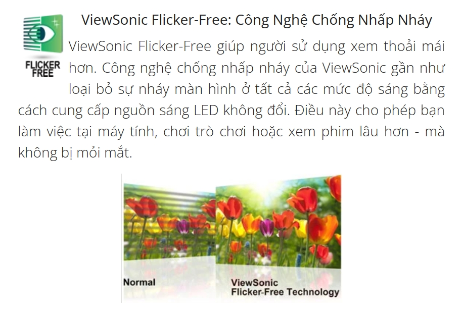 FlickerFree chống nháy trên VA1903a viewsonic bình dương